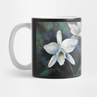 Cattleyas in White Mug